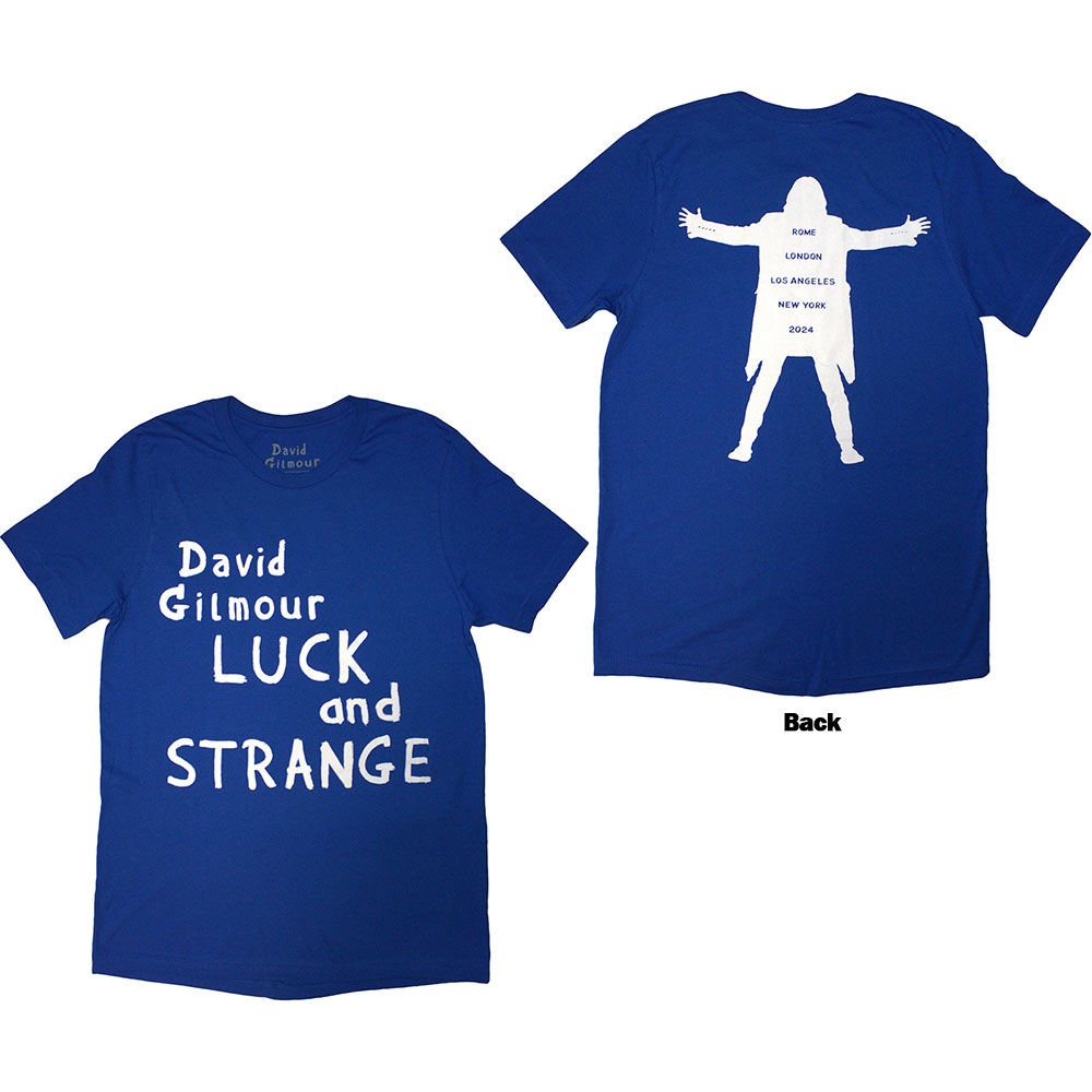 David Gilmour - Luck & Strange Logo Heren Tshirt - Blauw